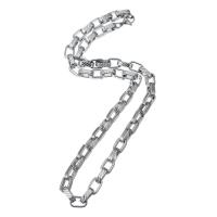 Stainless Steel Chain halskæde, platin farve forgyldt, Unisex, Længde Ca. 22 inch, Solgt af PC