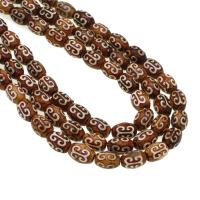 Natuurlijke Tibetaanse Agaat Dzi Beads, Drum, DIY, gemengde kleuren, 20x10x10mm, Per verkocht 38 cm Strand