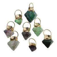 Pendants Gemstone Jewelry, Prás, le fluorite colorful, go randamach a sheoltar go randamach, dathanna measctha, 30x32mm, Díolta De réir PC