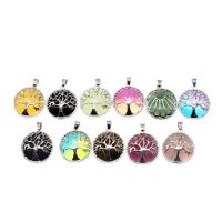 Gemstone Pendants Jewelry with Brass Round Sold By PC