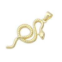 Mässing Smycken Hängen, Snake, guldfärg pläterade, DIY, gyllene, 15x31x2mm, Hål:Ca 3mm, 10PC/Lot, Säljs av Lot