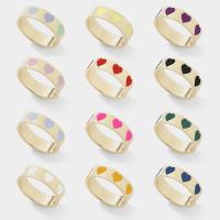 Zinc Alloy fingerring, Donut, guldfarve belagt, forskellig størrelse for valg & for kvinde & emalje, flere farver til valg, nikkel, bly & cadmium fri, 5.60mm, Solgt af PC