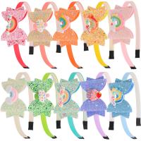 Plastic Hair Band with Sequins & Cloth Bowknot cute & for children Sold By PC