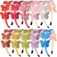 Plastic Hair Band, met pailletten, Vlinder, Cute & voor kinderen, meer kleuren voor de keuze, 139.70x114.30mm, Verkocht door PC