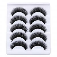 Faux cils, Fibres artificielles, effet 3D & pour femme, noire, 11mm, 85x105x15mm, 5pairescouple/fixé, Vendu par fixé