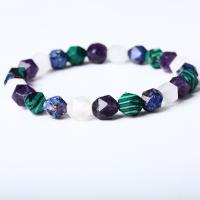 ädelsten armband, Ädelsten, Rund, Star Cut Faceted & Unisex, blandade färger, 8x8mm, Längd 19 cm, Säljs av PC