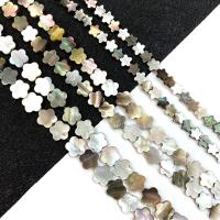 Perles de coquillage noire, coquille noire, fleur, DIY & normes différentes pour le choix, noire, Vendu par Environ 15 pouce brin