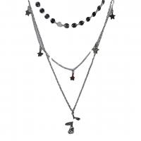 Collana Multi strato, lega in zinco, with 2.76Inch extender chain, Rose, placcato, multistrato & per la donna, nessuno, assenza di nichel,piombo&cadmio, Lunghezza Appross. 13 pollice, Appross. 16.14 pollice, Appross. 19.5 pollice, Venduto da PC