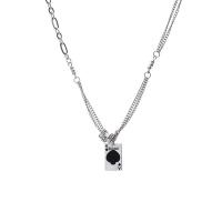 Collier d'acier titane, avec 1.96inch chaînes de rallonge, bijoux de mode & unisexe & émail, Longueur Environ 16.1 pouce, Vendu par PC