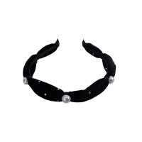 Hair Bands Velour with Plastic Pearl for woman black 120mm Sold By PC