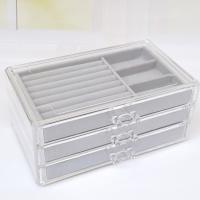 Multifunctionele sieraden box, Plastic, met Katoenfluweel, Rechthoek, drie lagen & Stofdicht & transparant, meer kleuren voor de keuze, 238x150x110mm, Verkocht door PC