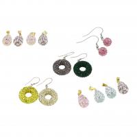 Rhinestone Hanger, strass klei pave, met Ijzer, gemengde kleuren, 23-31mm, Verkocht door PC