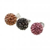 Rhinestone Pendant Rhinestone Clay Pave with Iron Round 20mm Sold By PC