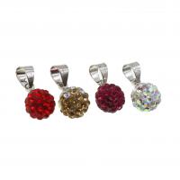 Rhinestone vedhæng, rhinestone ler bane, med Jern, Runde, flere farver til valg, 16mm, Solgt af PC