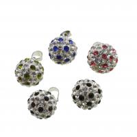 Rhinestone vedhæng, rhinestone ler bane, med Jern, Runde, flere farver til valg, 21mm, Solgt af PC