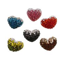 Rhinestone smykker perler, rhinestone ler bane, Heart, du kan DIY, flere farver til valg, 13mm, Solgt af PC