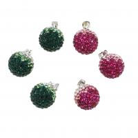 Rhinestone Pendant Rhinestone Clay Pave with Iron Round DIY 14mm Sold By PC