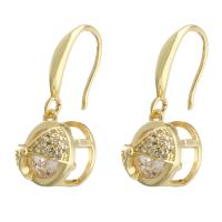 Cubic Zirconia Micro Pave Brass Earring gold color plated fashion jewelry & micro pave cubic zirconia & for woman golden Sold By Lot