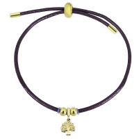 Pulsera de acero de titanio, Partículas de acero, con cordón de cuero, chapado en color dorado, Ajustable & para mujer, más colores para la opción, 10-15mm, longitud aproximado 10.24 Inch, Vendido por UD