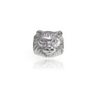 acier inoxydable 316L Perles européennes de grand trou, lion, argent, 11.50x10.30mm, Vendu par PC