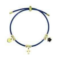 Pulsera de acero de titanio, Partículas de acero, con cordón de cuero, chapado en color dorado, Ajustable & para mujer, más colores para la opción, 10-15mm, longitud aproximado 10.24 Inch, Vendido por UD