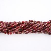 Naturlig granat perler, Garnet, med Seedbead, Lantern, poleret, du kan DIY & forskellig størrelse for valg & facetteret, 6-8mm, Solgt Per Ca. 14.96 inch Strand