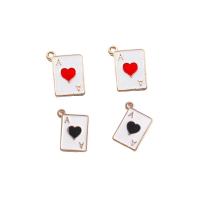 Zinc Alloy Enamel Pendants Poker gold color plated DIY nickel lead & cadmium free Sold By Bag