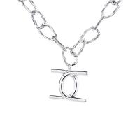 Argent sterling 925 collier, Placage de couleur platine, pour femme, Longueur Environ 19.68 pouce, Vendu par PC