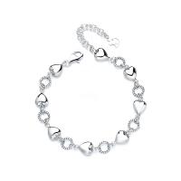 Plata de ley 925 Pulsera, para mujer, plateado, longitud aproximado 7.08 Inch, Vendido por UD