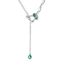 Zircon cubique Micro Pave collier en argent Sterling, Argent sterling 925, pavé de micro zircon & pour femme, plus de couleurs à choisir, Longueur Environ 17.71 pouce, Vendu par PC