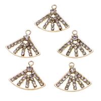 Zinc alliage strass Pendants, alliage de zinc, avec strass, doré, 21mm, Vendu par PC