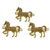 Conectores de ferro, Cavalo, com strass, Mais cores pare escolha, 40mm, vendido por PC