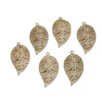 Fashion Iron Pendler, Jern, Leaf, gylden, 40mm, Solgt af PC