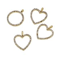 Zinc Alloy Rhinestone Pendants with rhinestone golden 24mm Sold By PC