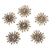 Zinc alliage strass Pendants, alliage de zinc, avec strass, doré, 24mm, Vendu par PC