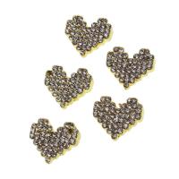 Forbindelse til zinklegering, Zinc Alloy, Heart, med rhinestone, flere farver til valg, 17mm, Solgt af PC