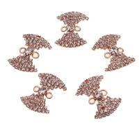 Zinco-Alloy-Connettore, ferro, Nodo di Cravatta, con strass, color oro rosato, 28mm, Venduto da PC