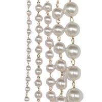 ottone bordare Rope, with perla in plastica, placcato, Ball chain, nessuno, Venduto da m