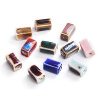 Glasierte Porzellan Perlen, Rechteck, DIY, keine, 13x8mm, 10PCs/Tasche, verkauft von Tasche