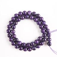 Naturlige Charoite perler, Runde, du kan DIY & forskellige stilarter for valg, lilla, 8mm, Solgt Per Ca. 14.96 inch Strand