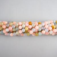 Morganite Üveggyöngy, Kerek, csiszolt, DIY & különböző méretű a választás, 6-10mm, Naponta eladott Kb 14.96 inch Strand