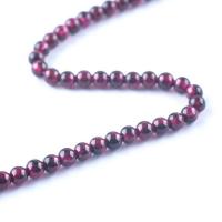 Prirodni Garnet perle, Granat, Krug, uglađen, možete DIY & različite veličine za izbor, ljubičasta boja, 4-7mm, Prodano Per Približno 14.96 inčni Strand