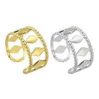 304 Nerūdijantis plienas Cuff Finger Ring, Reguliuojamas & unisex & tuščiaviduris, daugiau spalvų pasirinkimas, Dydis:7, Pardavė PC