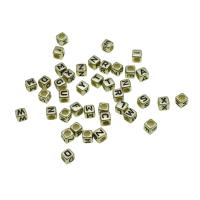 Jern Bead, Square, du kan DIY, blandede farver, 6mm, Solgt af PC