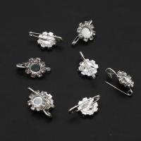 Broche de strass, fer, avec strass, argent, 19mm, Vendu par PC