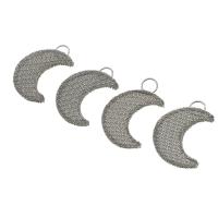 Trendy ijzeren hangers, Ijzer, Maan, zilver, 49mm, Verkocht door PC