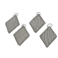 Fashion Iron Pendants Square silver color 50mm Sold By PC