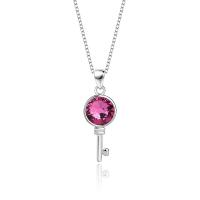 Austrian Crystal Necklace 925 Sterling Silver for woman & with rhinestone Length 45 cm Sold By PC