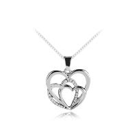 Zinc Alloy smykker halskæde, med 1.97 extender kæde, Heart, poleret, mode smykker & for kvinde & med rhinestone, oprindelige farve, 29x30mm, Længde 17.72 cm, Solgt af PC