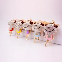 Zinc Alloy Key Clasp with Czech Rhinestone Monkey high quality plated fashion jewelry & for woman & enamel Sold By PC